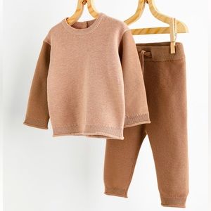 EUC h&m sweater set dusty pink 2t